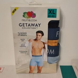Boxer Briefs Fruit Of The Loom XL 40-42 Travel 3 Pack Quick Dry Odor Control